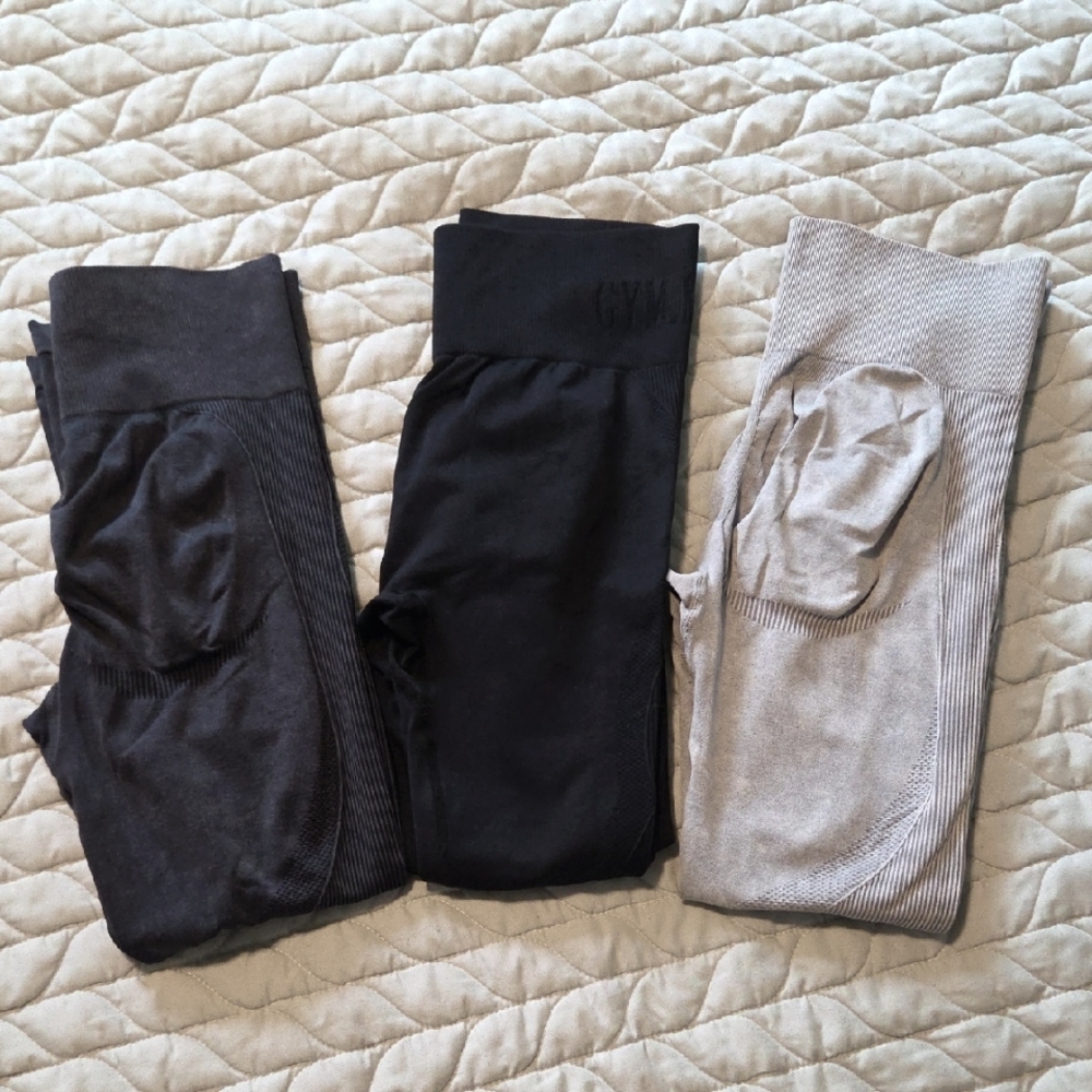 Set Of 3 Gym Compression Booty Lift Leggings